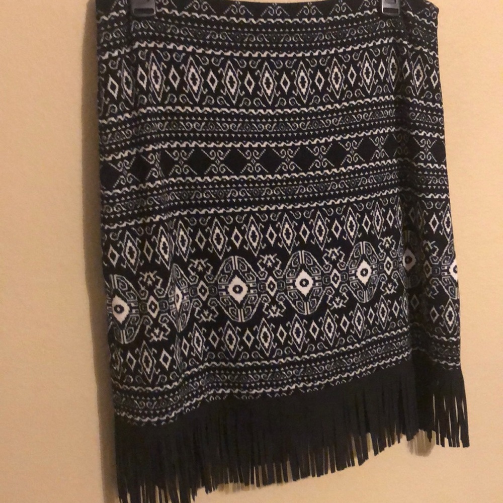 Black skirt with fringe